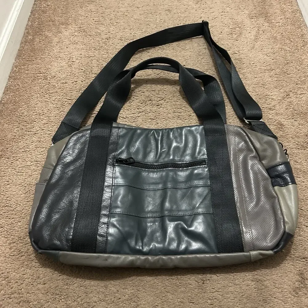 Mariclaro Re-Purposed Alaska Airlines Seat Covers Boeing 737 Duffle Bag Leather
